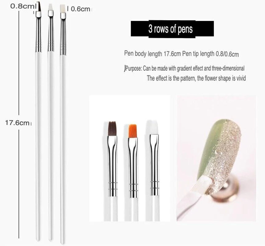 20-Piece Professional Nail Art Dotting & Painting Tool Set – Precision Brushes for Detailed Nail Designs