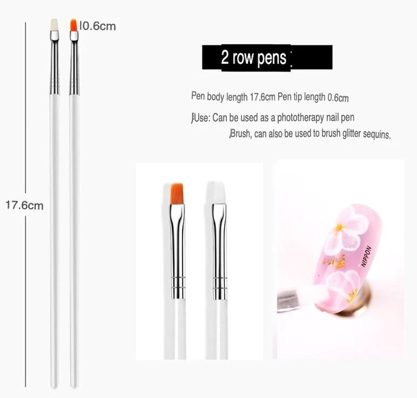 20-Piece Professional Nail Art Dotting & Painting Tool Set – Precision Brushes for Detailed Nail Designs