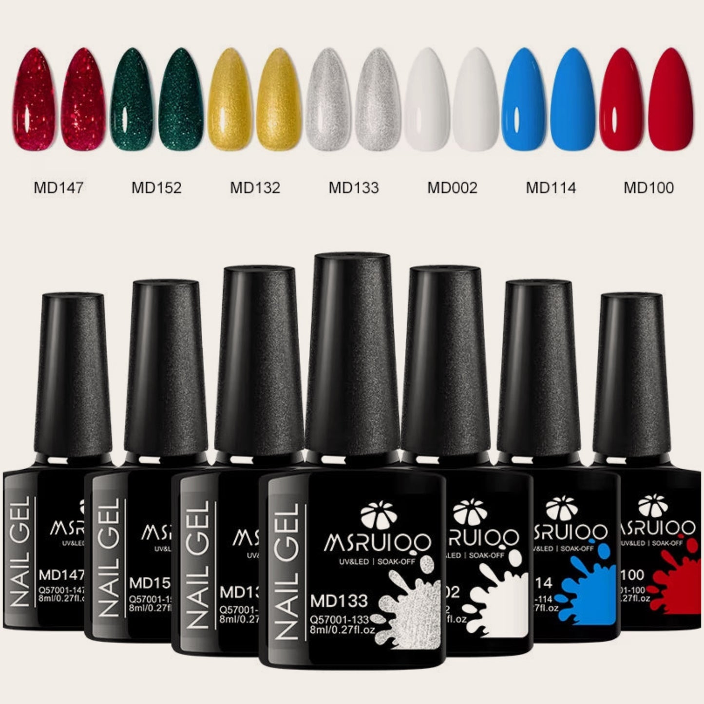 7-Piece Luxury Gel Nail Polish Set – Vibrant, Long-Lasting Colors for Salon-Quality Nails (9 Sets Available)