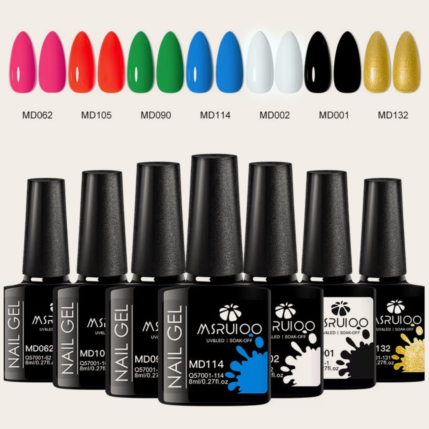 7-Piece Luxury Gel Nail Polish Set – Vibrant, Long-Lasting Colors for Salon-Quality Nails (9 Sets Available)