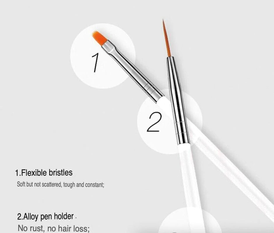 20-Piece Professional Nail Art Dotting & Painting Tool Set – Precision Brushes for Detailed Nail Designs