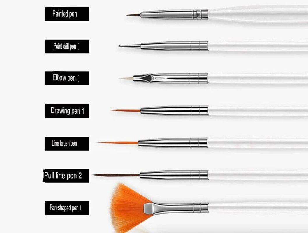 20-Piece Professional Nail Art Dotting & Painting Tool Set – Precision Brushes for Detailed Nail Designs
