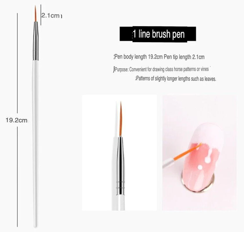 20-Piece Professional Nail Art Dotting & Painting Tool Set – Precision Brushes for Detailed Nail Designs