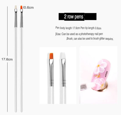 20-Piece Professional Nail Art Dotting & Painting Tool Set – Precision Brushes for Detailed Nail Designs