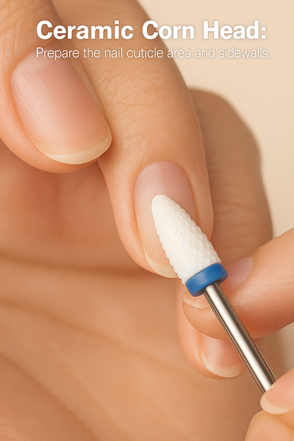 13-Piece Professional Ceramic Nail Drill Bit Set – High-Precision Tools for Acrylic & Gel Nails