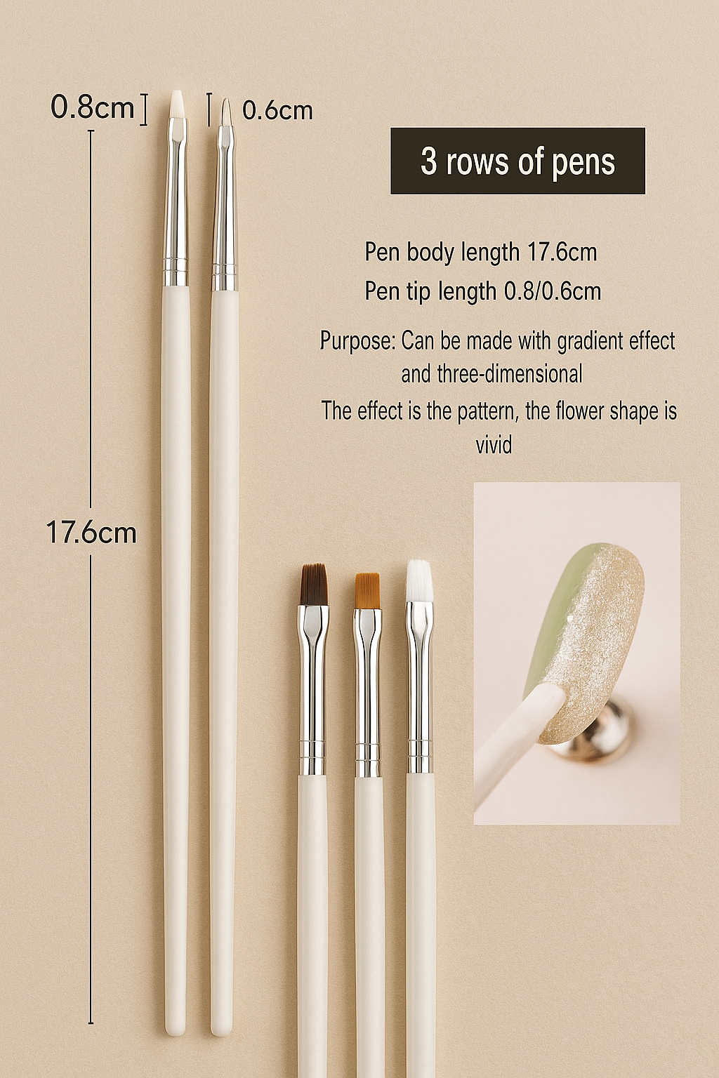 20-Piece Professional Nail Art Dotting & Painting Tool Set – Precision Brushes for Detailed Nail Designs