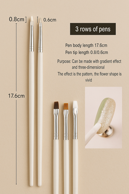 20-Piece Professional Nail Art Dotting & Painting Tool Set – Precision Brushes for Detailed Nail Designs