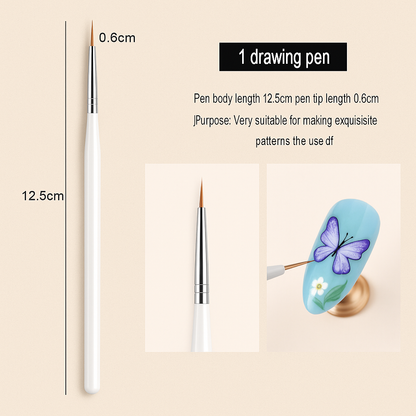 20-Piece Professional Nail Art Dotting & Painting Tool Set – Precision Brushes for Detailed Nail Designs