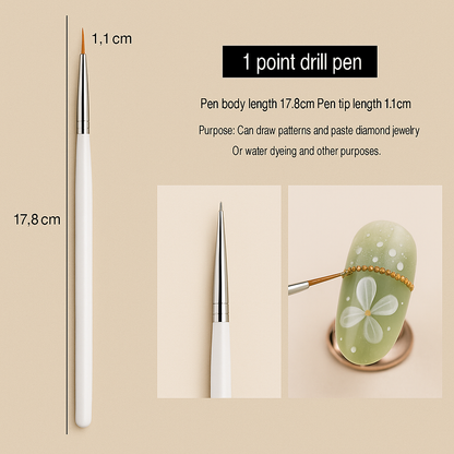 20-Piece Professional Nail Art Dotting & Painting Tool Set – Precision Brushes for Detailed Nail Designs