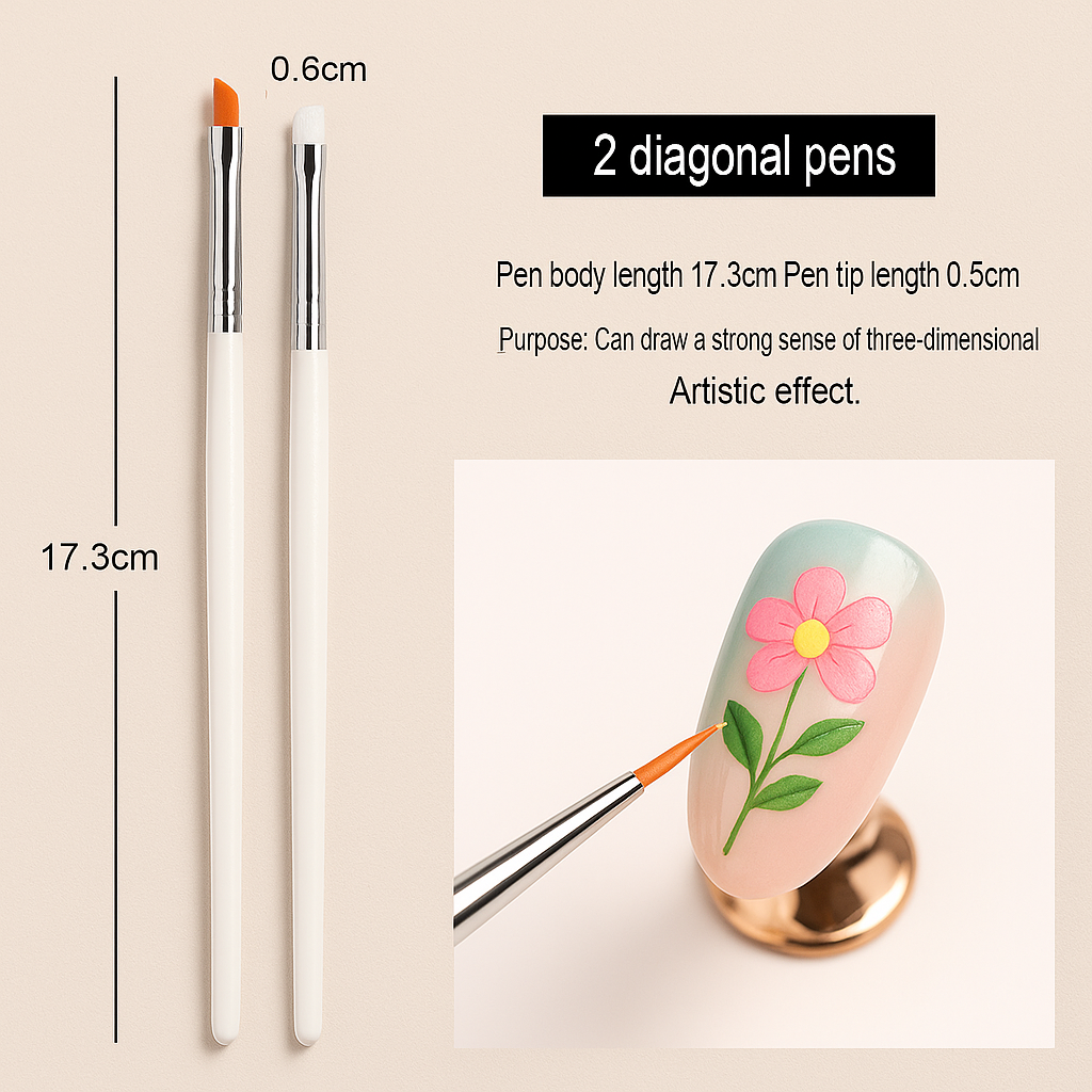 20-Piece Professional Nail Art Dotting & Painting Tool Set – Precision Brushes for Detailed Nail Designs