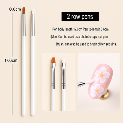 20-Piece Professional Nail Art Dotting & Painting Tool Set – Precision Brushes for Detailed Nail Designs