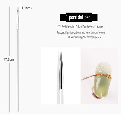 20-Piece Professional Nail Art Dotting & Painting Tool Set – Precision Brushes for Detailed Nail Designs